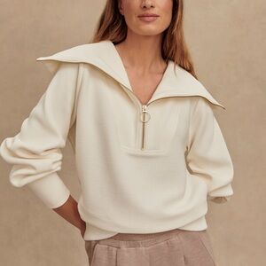 VARLEY Vine Half Zip Ivory Pullover L
